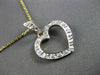 ESTATE .08CT DIAMOND 14KT WHITE & YELLOW GOLD OPEN HEART PENDANT & CHAIN
