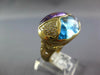 EXTRA LARGE 9.66CT DIAMOND & AAA AMETHYST & BLUE TOPAZ 14K YELLOW GOLD OVAL RING