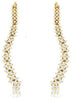 ESTATE LARGE 3.58CT DIAMOND 14KT YELLOW GOLD 3 ROW CLUSTER FUN HANGING EARRINGS