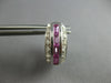 WIDE 1.1CT DIAMOND & AAA SAPPHIRE 14K WHITE GOLD ROUND & BAGUETTE 3 ROW EARRINGS