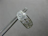 ESTATE 1.37CT ROUND DIAMOND 18K WHITE GOLD 3D PAVE 3 ROW CLASSIC HUGGIE EARRINGS