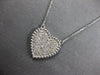.55CT DIAMOND 14KT WHITE GOLD 3D ROUND PAVE MILGRAIN HEART SHAPE LOVE NECKLACE