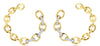 .10CT DIAMOND 14KT YELLOW GOLD MULTI LINK SEMI SIDEWAY HOOP FUN HANGING EARRINGS