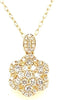 ESTATE .82CT DIAMOND 18KT WHITE GOLD 3D CLASSIC FLOWER FUN FLOATING PENDANT