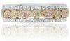 .40CT WHITE, PINK & FANCY YELLOW DIAMOND 14KT TRI COLOR GOLD 3D ANNIVERSARY RING