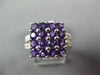 ESTATE LARGE 3.32CT DIAMOND & AAA AMETHYST 14KT WHITE GOLD 3D SQUARE FUN RING