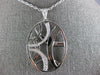 ESTATE LARGE .29CT DIAMOND 18KT WHITE GOLD 3D CRISS CROSS OVAL FUN PENDANT