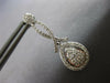 ESTATE LARGE 1.09CT DIAMOND 14K WHITE GOLD 3D CLUSTER TEAR DROP HANGING EARRINGS
