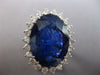 CERTIFIED LARGE 22.6CT DIAMOND & AAA CEYLON SAPPHIRE PLATINUM 3D ENGAGEMENT RING