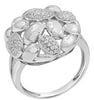 LARGE .30CT DIAMOND 14KT WHITE GOLD MULTI SHAPE CLUSTER DOME SHAPE CIRCULAR RING