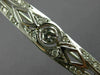 ANTIQUE LONG .95CT ROUND DIAMOND 14KT WHITE GOLD 3D FILIGREE BROOCH PIN #19044