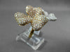 ANTIQUE LARGE 4.95CT DIAMOND 18KT WHITE & ROSE GOLD 3D FLOWER FUN COCKTAIL RING