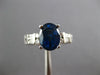 ESTATE 3.54CT DIAMOND & AAA SAPPHIRE 14KT WHITE GOLD OVAL ENGAGEMENT RING #27327