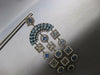 EXTRA LARGE 14CT DIAMOND & MULTI GEM 14K TWHITE GOLD CHANDELIER HANGING EARRINGS