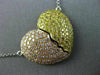 LARGE 1.89CT PINK & FANCY YELLOW DIAMOND 18KT TRI COLOR GOLD HEART LOVE NECKLACE
