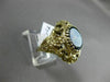ANTIQUE LARGE BLACK ONYX & OPAL 14K YELLOW GOLD MULTI ROYAL FILIGREE FLOWER RING
