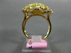 LARGE 3.44CT PINK & FANCY YELLOW DIAMOND 18K YELLOW GOLD MULTI SHAPE FLOWER RING