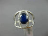 ESTATE 1.53CT DIAMOND & AAA SAPPHIRE 14K WHITE GOLD 3D OVAL HALO ENGAGEMENT RING