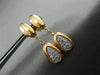 ESTATE .28CT DIAMOND 14KT WHITE & ROSE GOLD 3D PAVE PEAR SHAPE HANGING EARRINGS