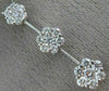 ESTATE 1.27CT DIAMOND 14KT WHITE GOLD FLOWER PAST PRESENT FUTURE PENDANT #19674