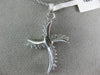 ESTATE LARGE .45CT DIAMOND 14KT WHITE GOLD 3D CLASSIC SWIRL CROSS PENDANT #3505