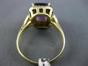 ESTATE LARGE 5.28CT DIAMONDS & AAA AMETHYST 14K YELLOW GOLD HALO SQUARE FUN RING