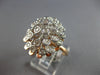 EXTRA LARGE .94CT DIAMOND 14KT WHITE & ROSE GOLD CLUSTER BEZEL FLOWER FUN RING