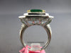EXTRA LARGE 5.86CT DIAMOND & AAA EMERALD 18K 2 TONE GOLD 3D CUSHION OCTAGON RING
