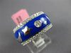 WIDE 1.3CT DIAMOND & BLUE ENAMEL 18K WHITE GOLD STAR & MOON ETERNITY ETOILE RING