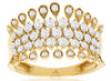 ESTATE LARGE 1CT DIAMOND 14KT YELLOW GOLD 3D MULTI ROW FILIGREE ANNIVERSARY RING