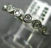 ESTATE .11CT DIAMOND 14K WHITE GOLD ETOILE BEZEL SEMI ETERNITY ANNIVERSARY RING