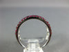 ESTATE WIDE .19CT AAA RUBY 18KT WHITE GOLD 3D CLASSIC MULTI ROW ANNIVERSARY RING