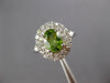 LARGE 2.16CT DIAMOND & AAA PERIDOT 14KT WHITE GOLD OVAL & ROUND DOUBLE HALO RING