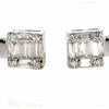 .55CT DIAMOND 18K WHITE GOLD ROUND & BAGUETTE DOUBLE SQUARE CUFF BANGLE BRACELET