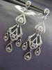 LONG .83CT DIAMOND 18K WHITE GOLD 3D OPEN FILIGREE TEAR DROP CHANDELIER EARRINGS