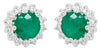.55CT DIAMOND & AAA EMERALD 14KT WHITE GOLD ROUND HALO FLOWER FUN STUD EARRINGS