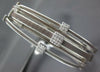 WIDE .90CT DIAMOND 14KT WHITE GOLD MULTI ROW MESH FLEXIBLE CUFF BANGLE BRACELET
