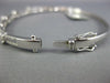 ESTATE WIDE 1.24CT DIAMOND 18KT WHITE GOLD ROUND INFINITY FLOWER BANGLE BRACELET