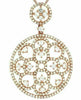 ESTATE LARGE 1.78CT DIAMOND 14KT ROSE GOLD CIRCULAR OPEN FLOWER FILIGREE PENDANT