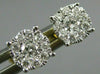 ESTATE .33CT DIAMOND 14KT 2 TONE GOLD ROUND SOLITAIRE HALO CLUSTER STUD EARRINGS