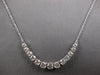 EXTRA LARGE 3CT DIAMOND 14KT WHITE GOLD 3D GRADUATING V SHAPE BAR LOVE NECKLACE