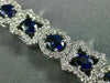 ESTATE WIDE 6.56CT DIAMOND SAPPHIRE 18KT WHITE GOLD MULTI SHAPE TENNIS BRACELET