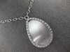 ESTATE LARGE .39CT DIAMOND 14KT WHITE GOLD TEAR DROP MATTE CLASSIC FUN NECKLACE
