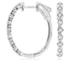 .52CT DIAMOND 14KT WHITE GOLD ROUND & SQUARE FILIGREE OVAL HOOP HANGING EARRINGS