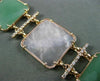 ESTATE WIDE & LONG 1.45CT DIAMOND & AVENTURINE 14KT ROSE GOLD 3D SQUARE BRACELET