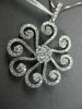 ANTIQUE 1.48CT DIAMOND 18K WHITE GOLD FLOATING FLOWER CHANDELIER PENDANT & CHAIN