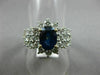 ESTATE WIDE 2.93CT DIAMOND & SAPPHIRE 18KT TWO TONE GOLD 3D HALO ENGAGEMENT RING