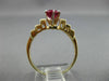 1.15CT DIAMOND & AAA RUBY 14K YELLOW GOLD 6 PRONG PYRAMID ENGAGEMENT RING #27643