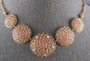 LARGE .30CT DIAMOND 14KT WHITE & ROSE GOLD 3D WOVEN CIRCULAR GRADUATING NECKLACE