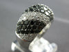 LARGE 4.48CT WHITE & BLACK DIAMOND 18KT WHITE GOLD MULTI ROW PAVE DIAGONAL RING